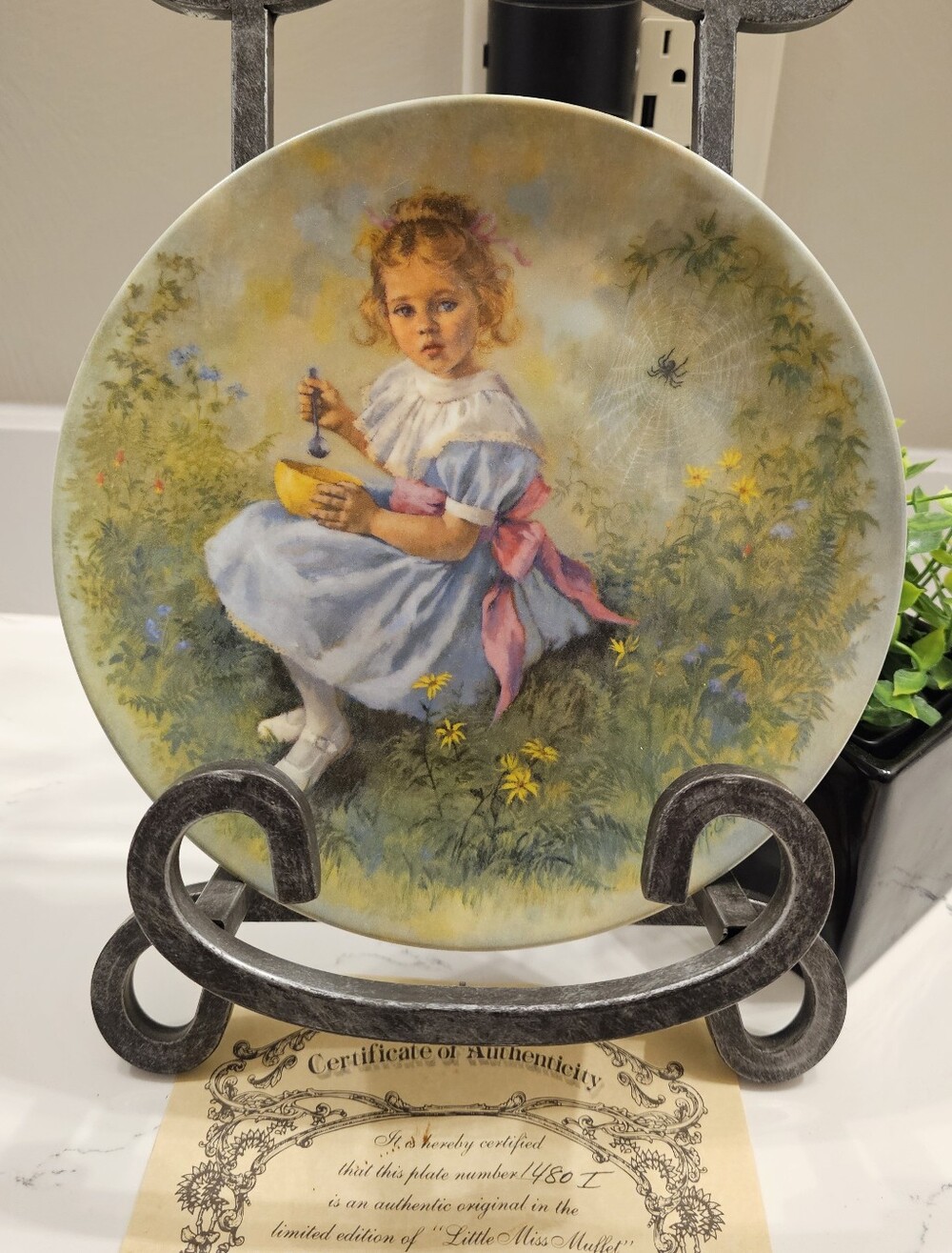 Little Miss Muffet collector plate by John McClelland